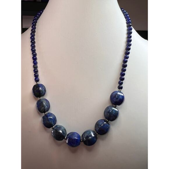 NEW lapis and sterling silver 18 inch necklace - Picture 3 of 15